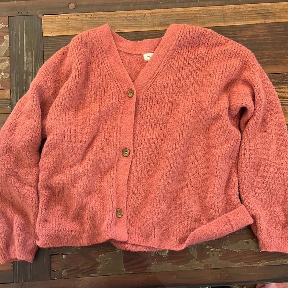 Fluffy pink sweater